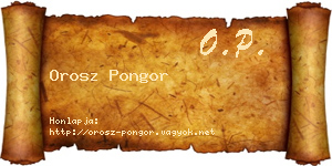 Orosz Pongor névjegykártya