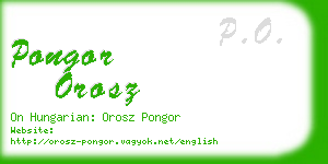 pongor orosz business card